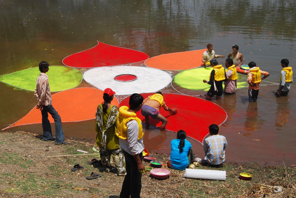The Largest Floating Painting on Water India Book of Records