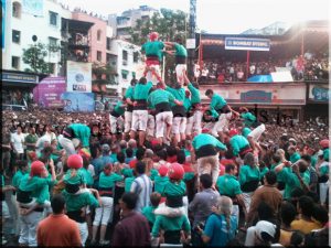 Tallest Human Pyramid by a Non Indian Group at Govinda Festival Castellers de Vilafranca