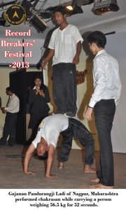 FASTEST TO PERFORM CHAKRASAN WHILE CARRYING WEIGHT
