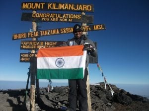 INDIAN NATIONAL ANTHEM ON TOP OF AFRICAN CONTINENT