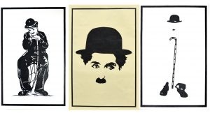 CHARLIE CHAPLIN  ARTWORK WITH STICKERS