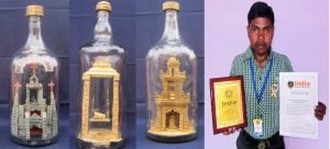 COLLECTION OF HANDMADE ARTICLES CREATED INSIDE BOTTLE